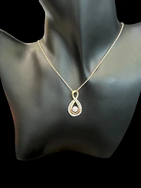 14K Yellow & White Gold Lab Grown 1.17cttw Diamond Necklace, 18"