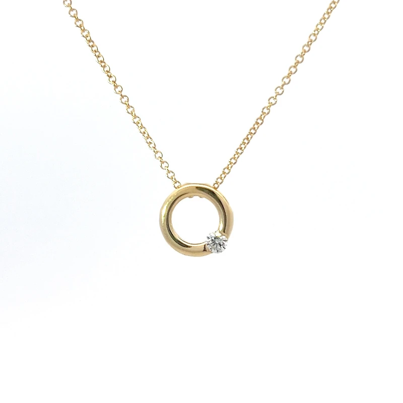 10K Yellow Gold 0.097 Canadian Diamond Infinity Pendant - 18"