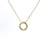 10K Yellow Gold 0.097 Canadian Diamond Infinity Pendant - 18"