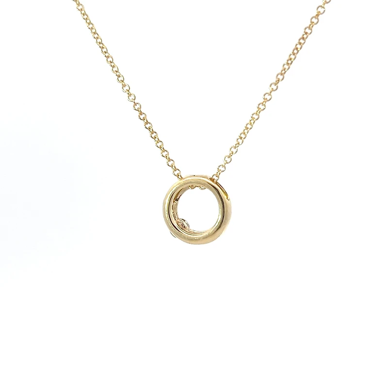 10K Yellow Gold 0.097 Canadian Diamond Infinity Pendant - 18"