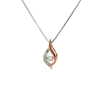 10K White & Rose Gold 0.10cttw Canadian Diamond Necklace - 18"