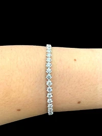 10K White Lab Grown 5.00cttw Round Brilliant Cut Diamond Tennis Bracelet - Gold