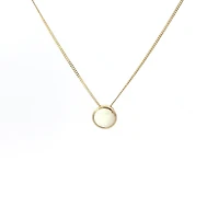 10K Yellow Gold 5mm Genuine Opal Pendant, 18"