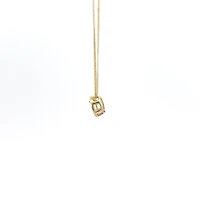 10K Yellow Gold 5mm Genuine Opal Pendant, 18"