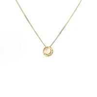 10K Yellow Gold 5mm Genuine Opal Pendant, 18"