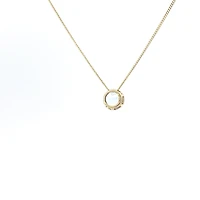 10K Yellow Gold 5mm Genuine Aquamarine Pendant, 18"