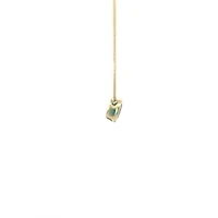 10K Yellow Gold 5mm Genuine Emerald Pendant, 18"