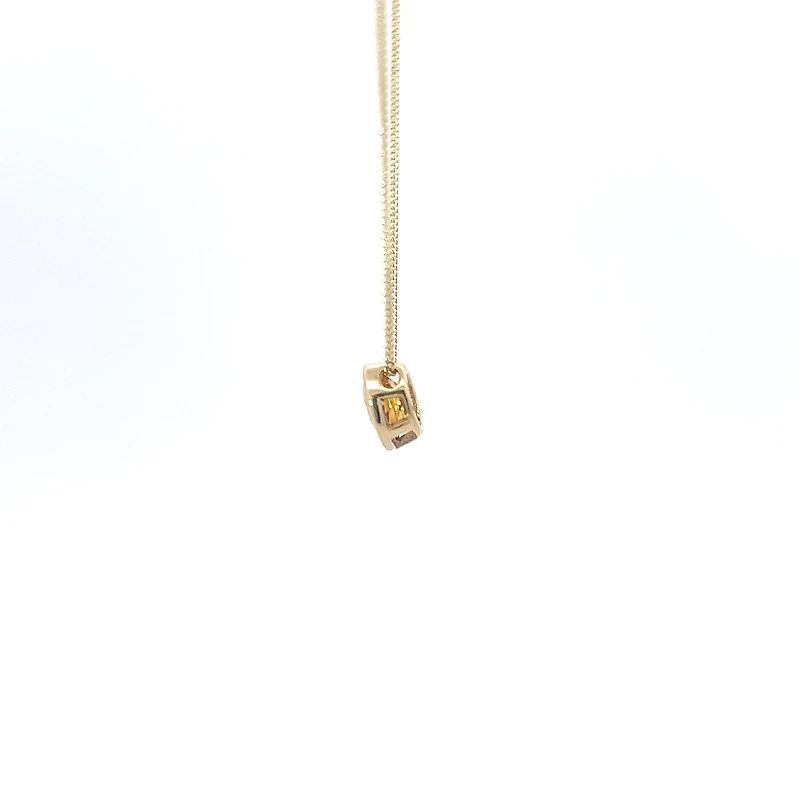 10K Yellow Gold 5mm Genuine Citrine Pendant, 18"