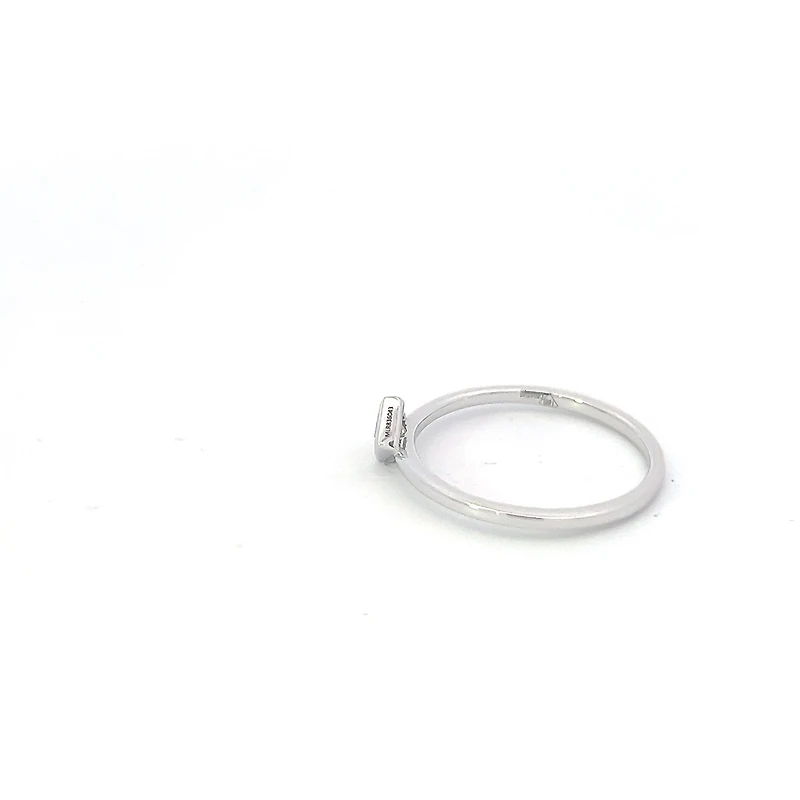 10K White Gold 0.16cttw Princess Cut Canadian Diamond Ring