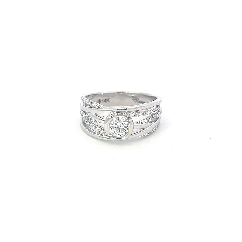 14K White Gold 0.75cttw Canadian Diamond Ring