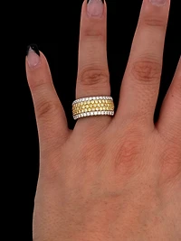 18K White Gold 1.56 cttw Natural Yellow and White Diamond Band