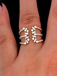 14K Yellow Gold 0.70 cttw White Diamond Ring