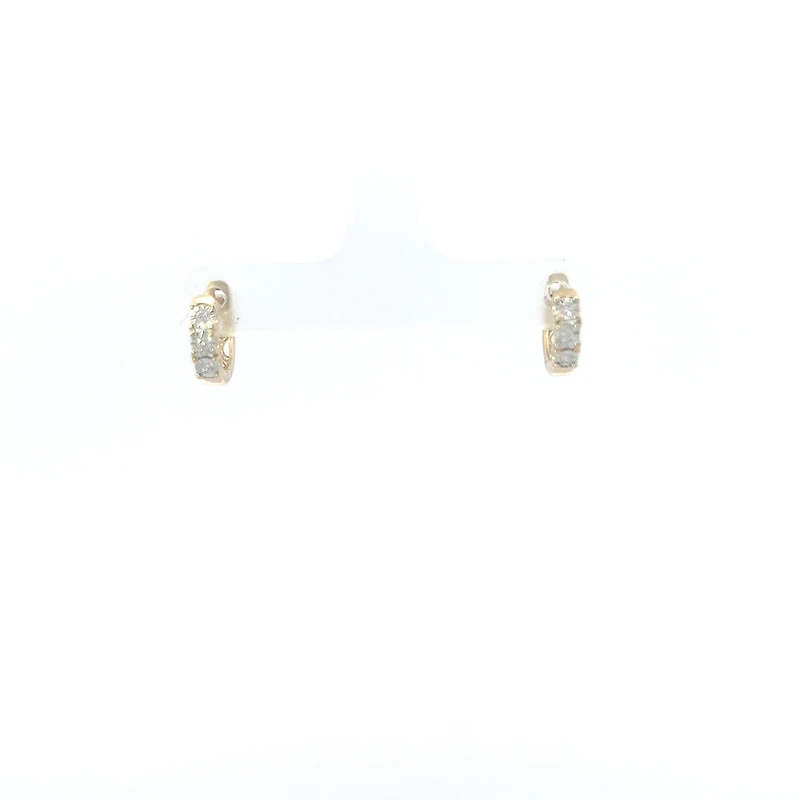 10K Yellow Gold 0.15cttw Diamond Hoop / Huggie Earrings