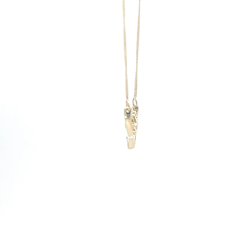 10K Yellow Gold 0.04cttw Diamond Antler Pendant, 18"