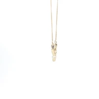 10K Yellow Gold 0.04cttw Diamond Antler Pendant, 18"