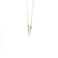 10K Yellow Gold 0.04cttw Diamond Antler Pendant, 18"