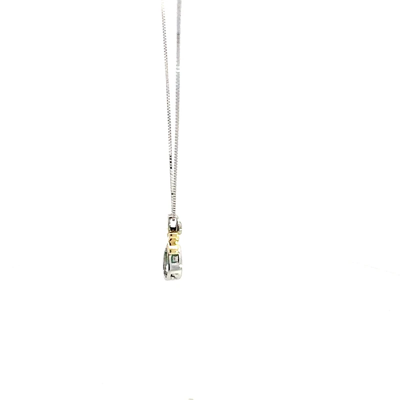 10K and Yellow Gold cttw Diamond and Emerald Pendant