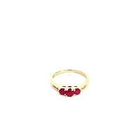 10K Yellow Gold Ruby & Diamond Ring - /