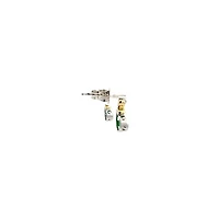 10K White and Yellow Gold Emerald & Diamond Earring