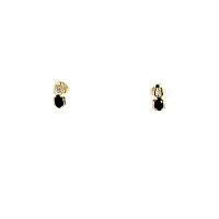 10K Yellow Gold Sapphire & Diamond Earring