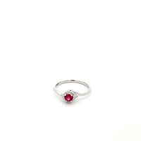 10K White Gold Ruby and Diamond Ring