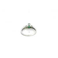 10K White Gold Emerald & Diamond Ring