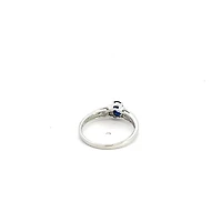 10K White Gold Sapphire & Diamond Ring