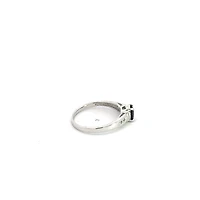 10K White Gold Sapphire & Diamond Ring