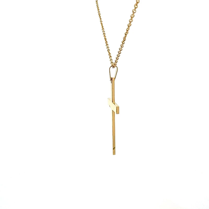 Stainless Steel Gold Plated 40X25mm Cross Pendant - 18"