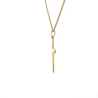Stainless Steel Gold Plated 40X25mm Cross Pendant - 18"