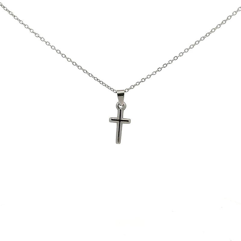 Stainless Steel 18x9mm Cross Pendant - 18"