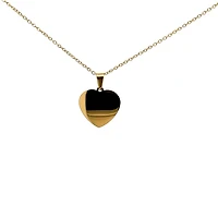 Stainless Steel Gold Plated 23X21mm Engravable Heart Pendant - 18"