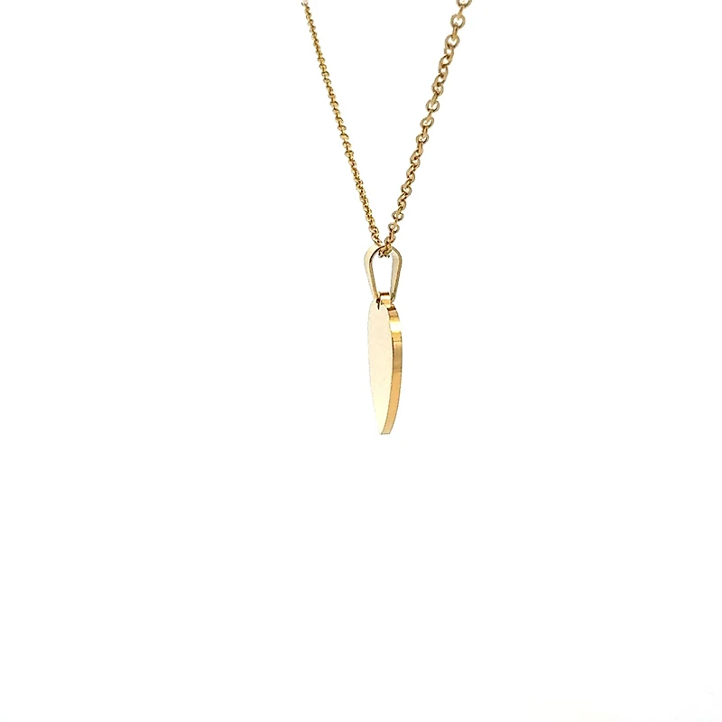Stainless Steel Gold Plated 23X21mm Engravable Heart Pendant - 18"