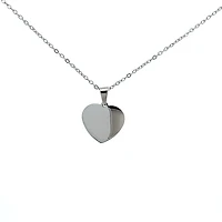 Stainless Steel 23X21mm Engravable Heart Pendant - 18"