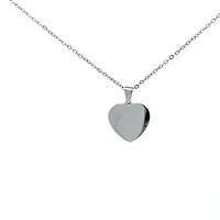 Stainless Steel 23X21mm Engravable Heart Pendant - 18"