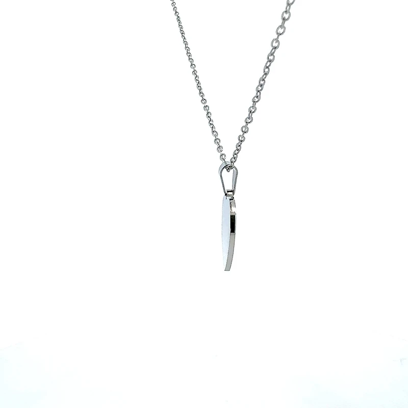 Stainless Steel 23X21mm Engravable Heart Pendant - 18"