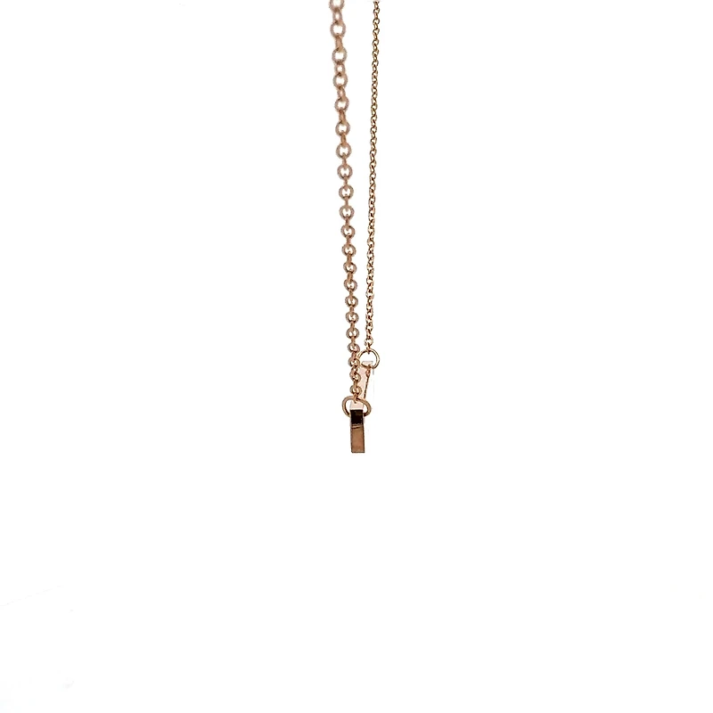 Stainless Steel Rose Gold Plated 7x35mm Engravable Bar Pendant - 18"