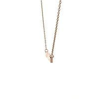 Stainless Steel Rose Gold Plated 7x35mm Engravable Bar Pendant - 18"