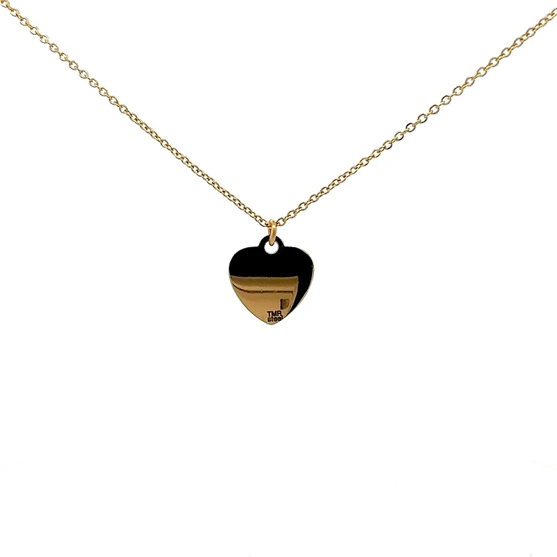 Stainless Steel Gold Plated 18X16mm Engravable Heart Pendant - 18"