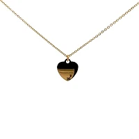 Stainless Steel Gold Plated 18X16mm Engravable Heart Pendant - 18"