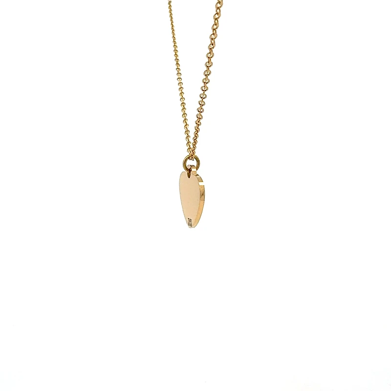 Stainless Steel Gold Plated 18X16mm Engravable Heart Pendant - 18"
