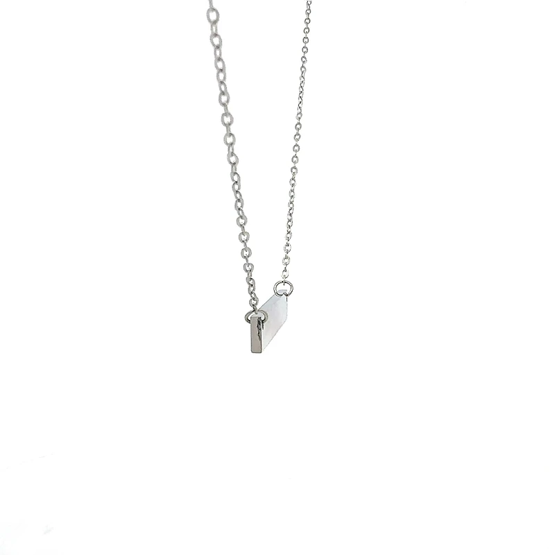 Stainless Steel 7x35mm Engravable Bar Pendant - 18"