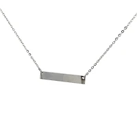Stainless Steel 7x35mm Engravable Bar Pendant - 18"