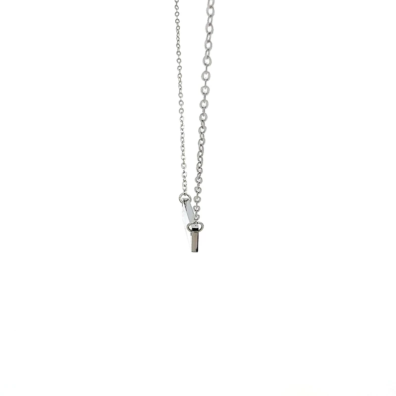 Stainless Steel 7x35mm Engravable Bar Pendant - 18"