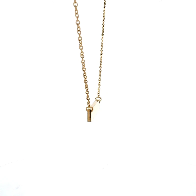 Stainless Steel Yellow Gold Plated 7x35mm Engravable Bar Pendant - 18"
