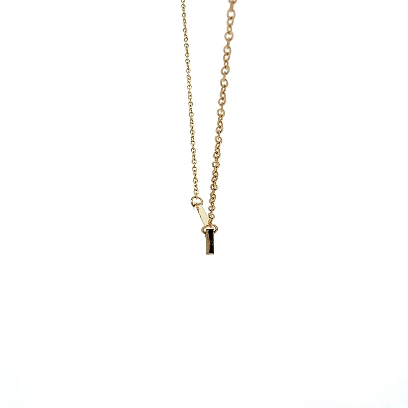 Stainless Steel Yellow Gold Plated 7x35mm Engravable Bar Pendant - 18"