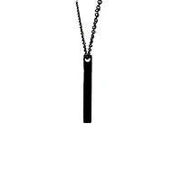 Stainless Steel Black Plated 39X5mm Engravable Bar Pendant - 18"
