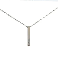 Stainless Steel 39X5mm Engravable Bar Pendant - 18"
