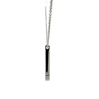 Stainless Steel 39X5mm Engravable Bar Pendant - 18"