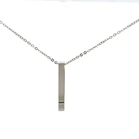 Stainless Steel 39X5mm Engravable Bar Pendant - 18"